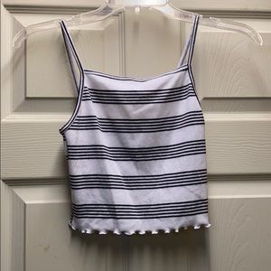Striped Spaghetti Strap Crop Top